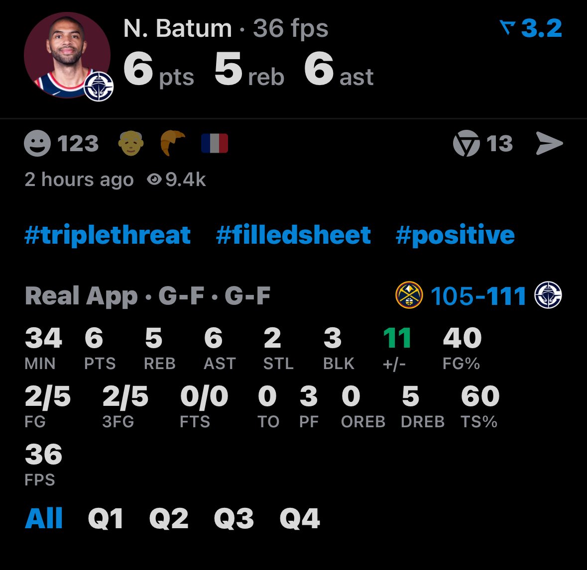 FeelLikeDrew's tweet image. The most impactful 6 points in NBA history. U had to watch the game to understand just how good Batum was