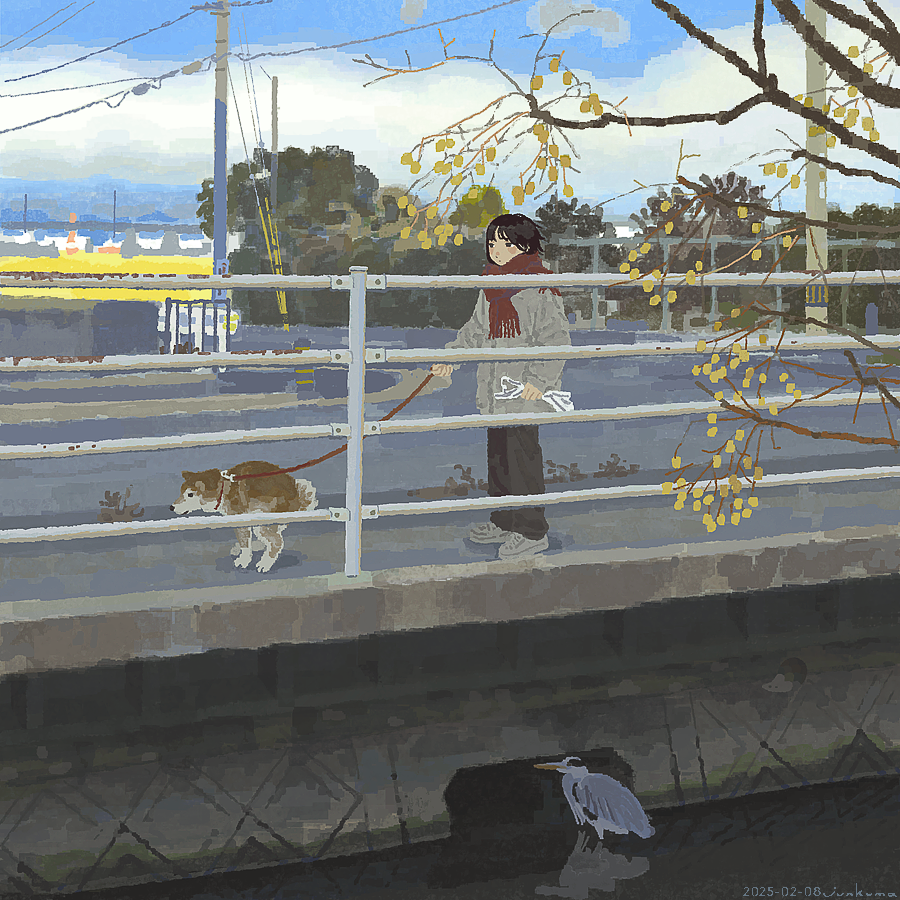 J_KMOR's tweet photo. どこかにアオサギがいる絵2 https://t.co/2pS2xaeMTR