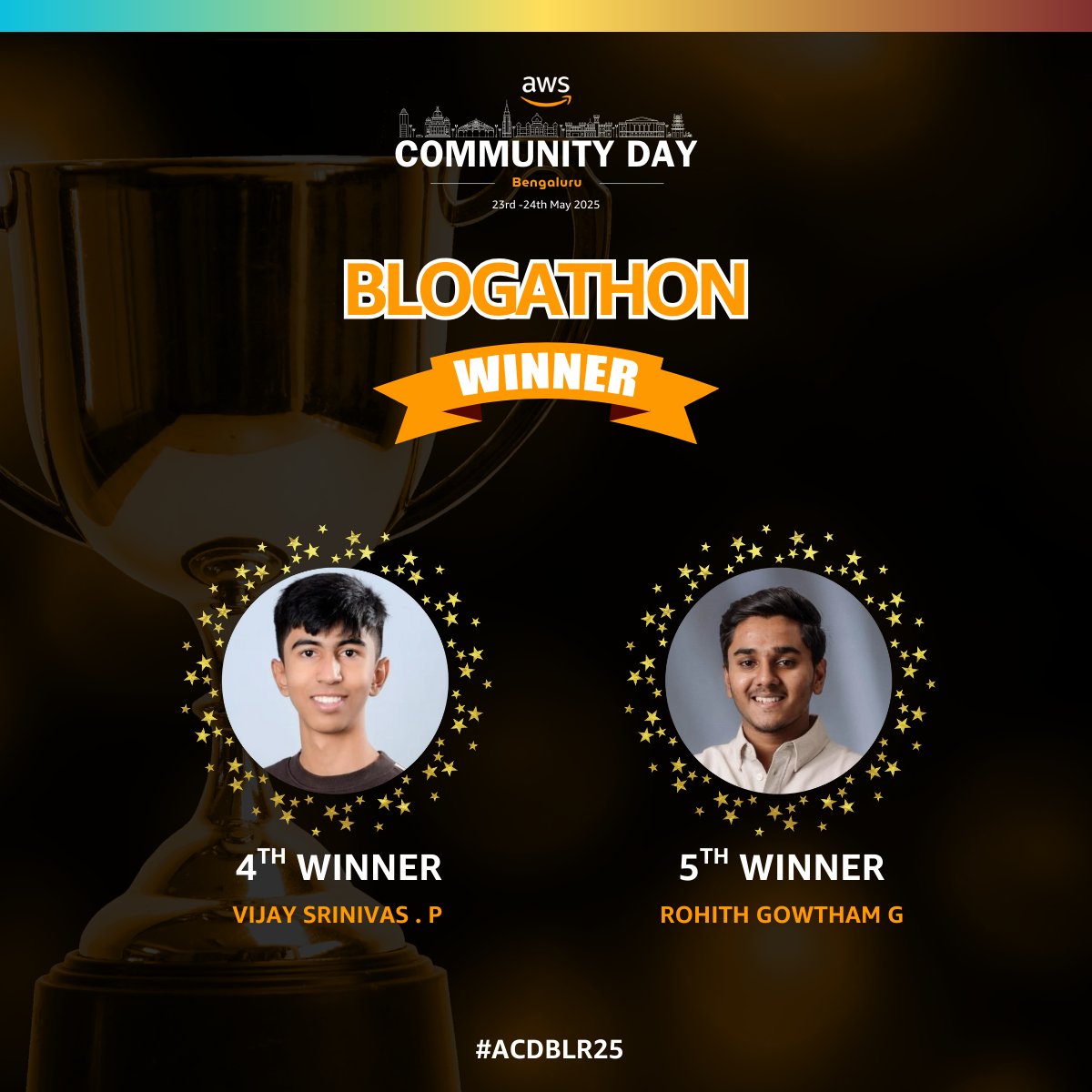 awsugblr (@awsugblr) on Twitter photo 🎉 Congratulations to our blogathon winners!!!
🙌 Thanks to our judges, Karthik Ragubathy and <a href="/_sumand/">Suman Debnath 🐍 ☁️</a> for taking the time and evaluating all the submissions.
See you at #ACDBLR25!!
🎫 Secure your spot - acd.awsugblr.in/#tickets 🎉 Congratulations to our blogathon winners!!!
🙌 Thanks to our judges, Karthik Ragubathy and <a href="/_sumand/">Suman Debnath 🐍 ☁️</a> for taking the time and evaluating all the submissions.
See you at #ACDBLR25!!
🎫 Secure your spot - acd.awsugblr.in/#tickets