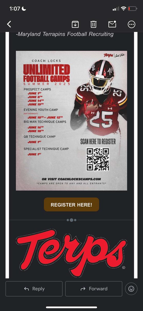 Andreas Reese (@andreas4reese) on Twitter photo Appreciate the invite to compete at University of Maryland. Ready to work. <a href="/billyseals47/">billy seals</a> <a href="/GordonCohagan/">Gordon Cohagan</a> <a href="/One11Recruiting/">One11 Recruiting</a> <a href="/TerpsFootball/">Maryland Football</a> Appreciate the invite to compete at University of Maryland. Ready to work. <a href="/billyseals47/">billy seals</a> <a href="/GordonCohagan/">Gordon Cohagan</a> <a href="/One11Recruiting/">One11 Recruiting</a> <a href="/TerpsFootball/">Maryland Football</a>