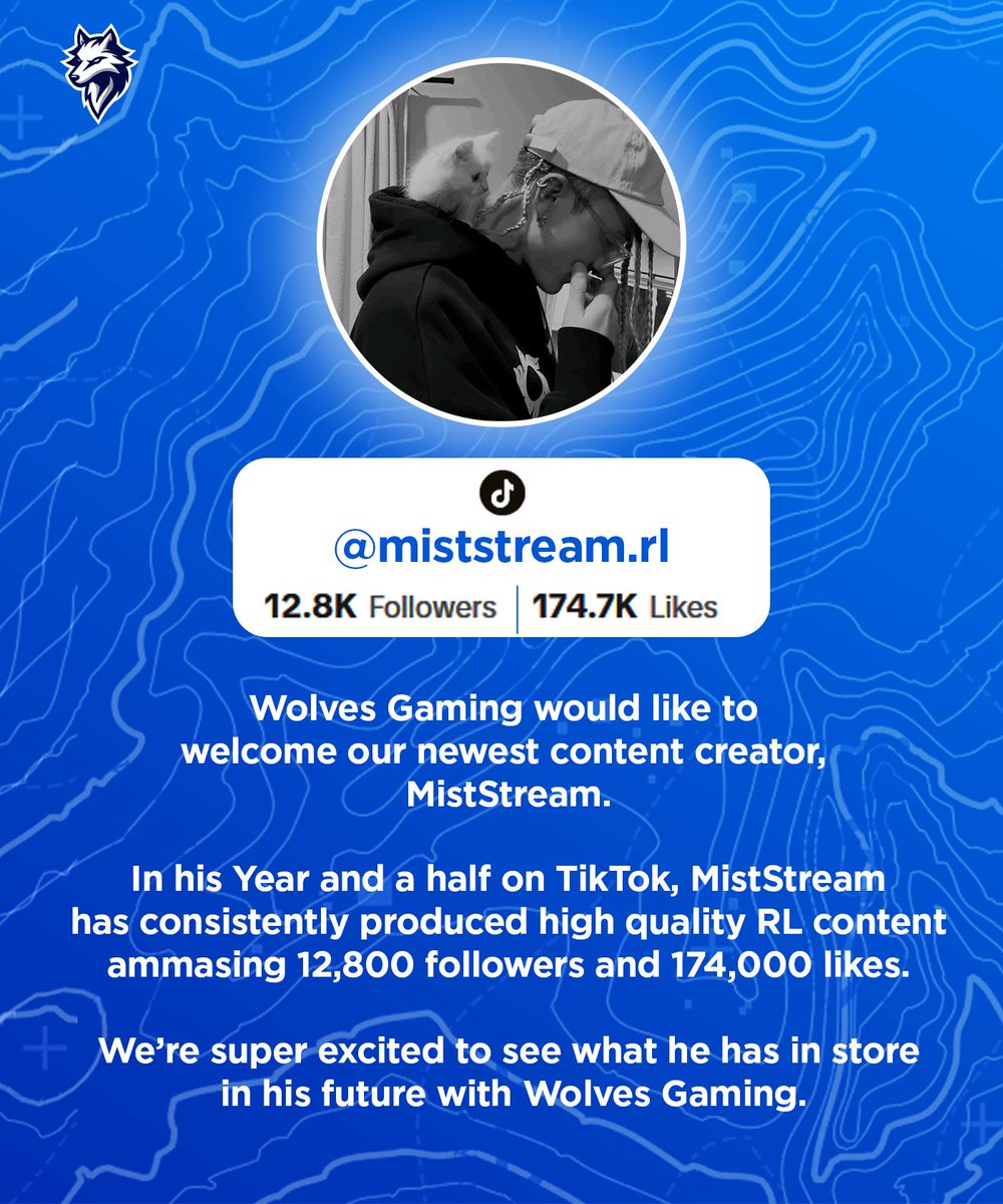 Wolves Gaming (@wlvesgaming) on Twitter photo As we’re growing as an org we’re making more and more signings!
So please welcome <a href="/MistStreamRL/">MistStream</a>
#fearthepack | #CC | #WG | #TikTok As we’re growing as an org we’re making more and more signings!
So please welcome <a href="/MistStreamRL/">MistStream</a>
#fearthepack | #CC | #WG | #TikTok