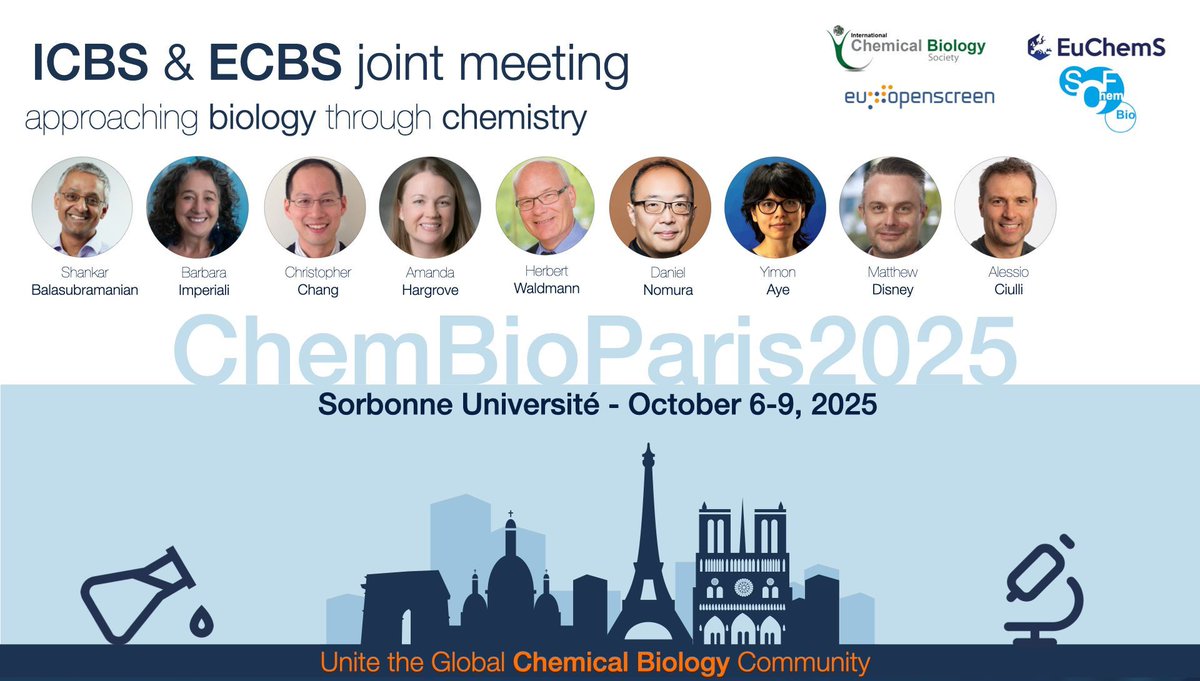 Boris Vauzeilles (@borisvauzeilles) on Twitter photo The annual <a href="/ChemBioSociety/">International Chemical Biology Society</a> conference, alternating between Northern America and other continents since 2011, returns to Europe in Paris, Oct. 6-9, 2025. This joint edition with the European Chemical Biology Symposium marks its first European appearance since Berlin 2015. The annual <a href="/ChemBioSociety/">International Chemical Biology Society</a> conference, alternating between Northern America and other continents since 2011, returns to Europe in Paris, Oct. 6-9, 2025. This joint edition with the European Chemical Biology Symposium marks its first European appearance since Berlin 2015.