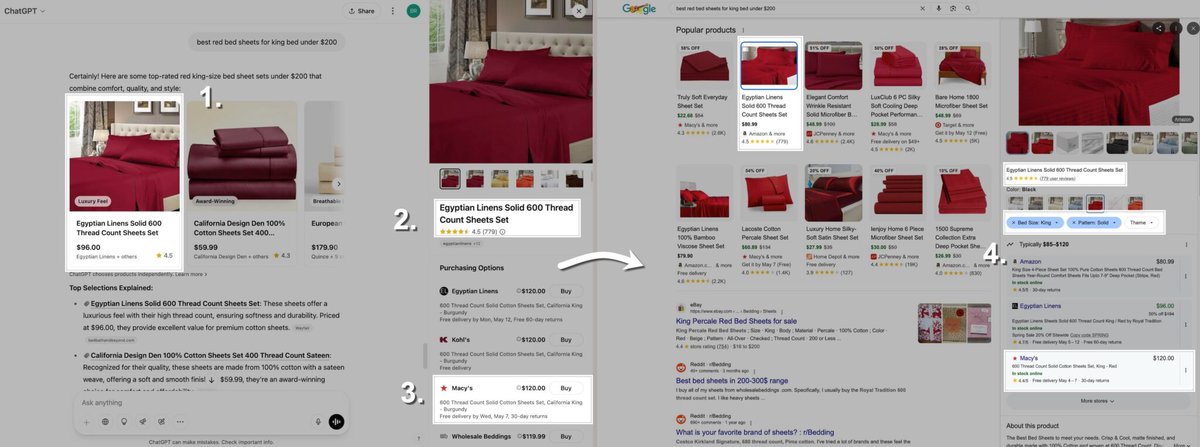 Aleyda Solis 🕊️ (@aleyda) on Twitter photo ChatGPT Shopping vs. Google Shopping Free Listings 👀 An initial comparison analysis by <a href="/brodieseo/">Brodie Clark</a>, going through aspects like: Product Similarity, Product Naming & Ratings, Website selection and Query Match.
Check it out: brodieclark.com/chatgpt-shoppi… ChatGPT Shopping vs. Google Shopping Free Listings 👀 An initial comparison analysis by <a href="/brodieseo/">Brodie Clark</a>, going through aspects like: Product Similarity, Product Naming & Ratings, Website selection and Query Match.
Check it out: brodieclark.com/chatgpt-shoppi…
