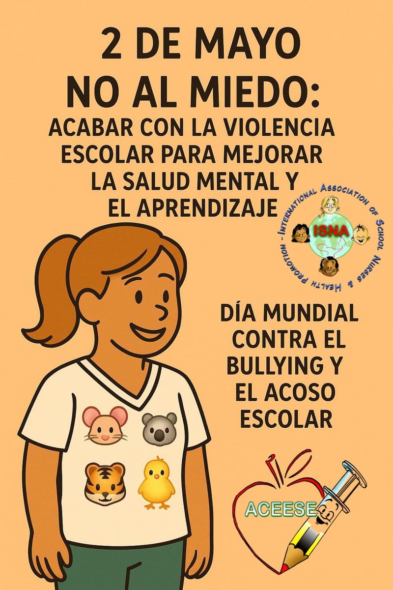 Hoy, 2 de mayo, es el Día Internacional contra el Acoso Escolar

Hoy desde ACEESE&amp; ISNA hacemos una llamada a la acción: no seamos testigos pasivos, sino agentes activos de cambio. Unidos para construir escuelas donde “todos”, se sientan valorados, seguros y libres de miedo.