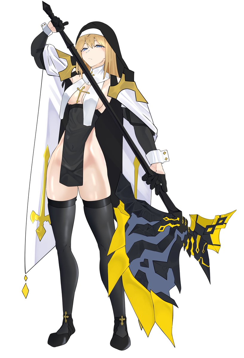 #GWはフォロワーが増えるらしい 
という事で爆伸びしたシスターズを再掲……武器とドエッチシスターはいいぞぉ^〜 