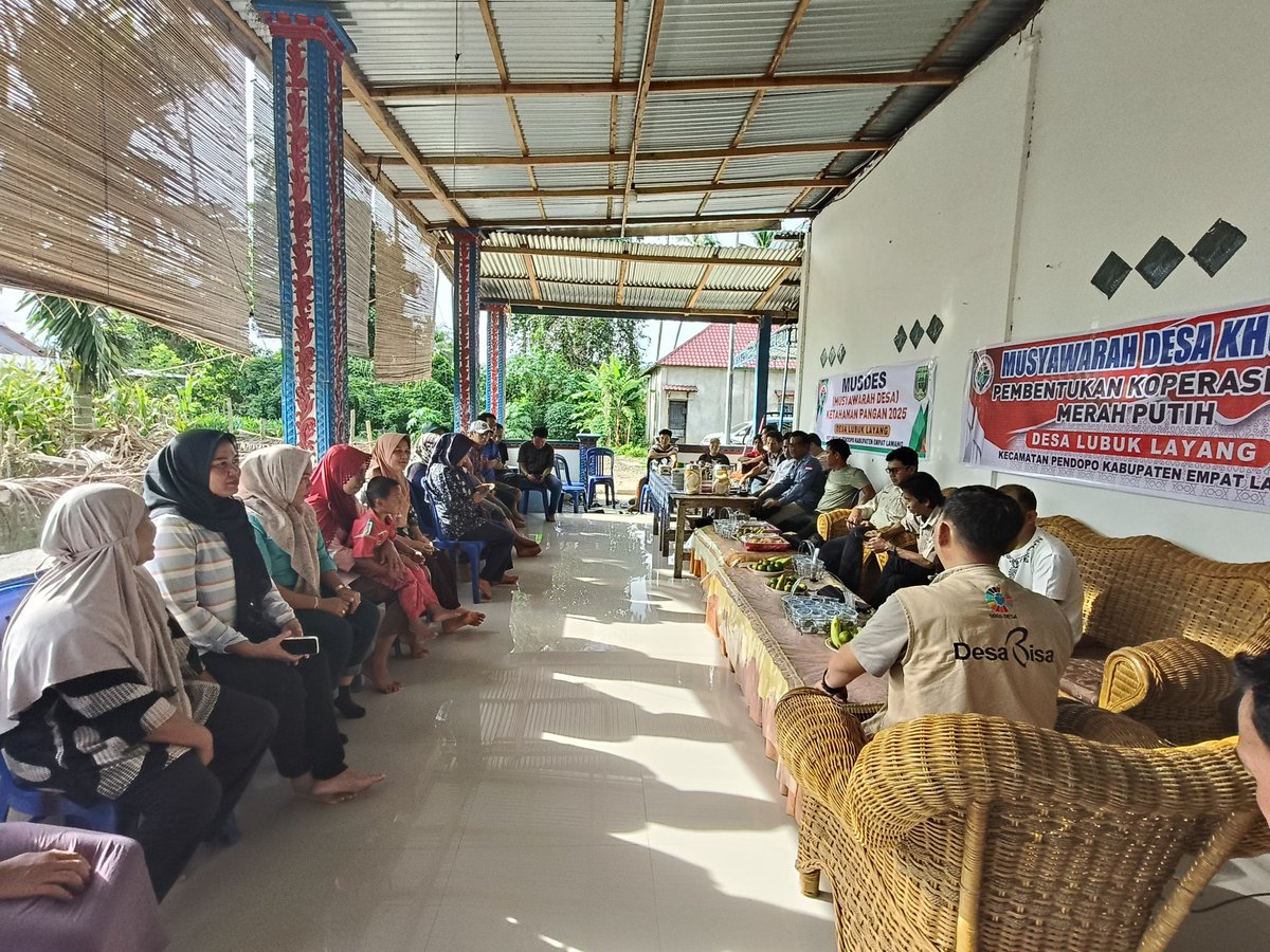 Musdesus kopdes merah putih di desa tabat layang kecamatan pendopo kab. Empat lawang sumsel
<a href="/kemendesaRI/">Kementerian Desa Republik Indonesia</a> 
<a href="/YandriSusanto/">Yandri Susanto</a> 
<a href="/taufikmadjid71/">IG : taufik.madjid</a> 
#TPPsumsel