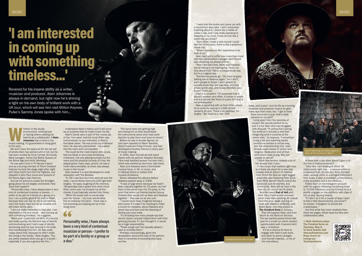 Sammy Jones (@sammyjonespress) on Twitter photo Next week, creative ace Alain Johannes visits <a href="/craufurdarmsmk/">The Craufurd Arms</a> as part of his UK tour.
Earl Of Hell - seen in MK earlier this year with The Brant Bjork Trio - will join him. A great evening awaits!
I had a chat with Alain for <a href="/pulsemagazines/">Pulse Magazine</a>
Read in full: mkpulse.co.uk/a-life-in-musi… Next week, creative ace Alain Johannes visits <a href="/craufurdarmsmk/">The Craufurd Arms</a> as part of his UK tour.
Earl Of Hell - seen in MK earlier this year with The Brant Bjork Trio - will join him. A great evening awaits!
I had a chat with Alain for <a href="/pulsemagazines/">Pulse Magazine</a>
Read in full: mkpulse.co.uk/a-life-in-musi…