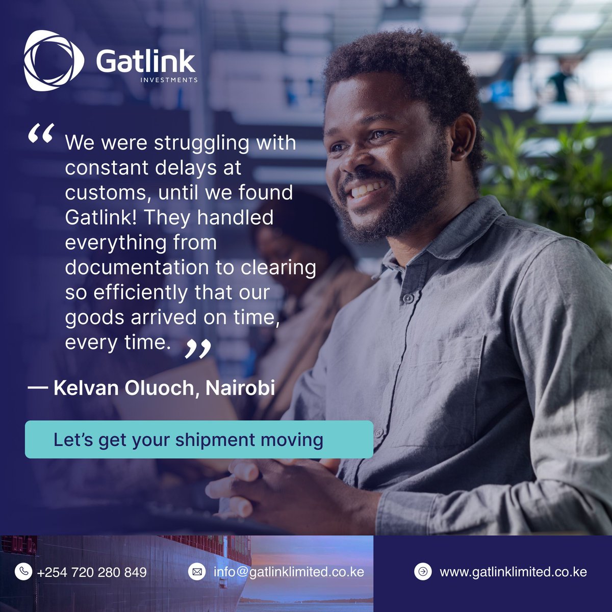 InvestGatlink's tweet image. We’re proud to be the logistics partner that businesses trust to deliver results — reliably and professionally.

Ready to write your success story? Let&apos;s get moving! 
#ClientSuccess #LogisticsThatWorks #GatlinkInvestments