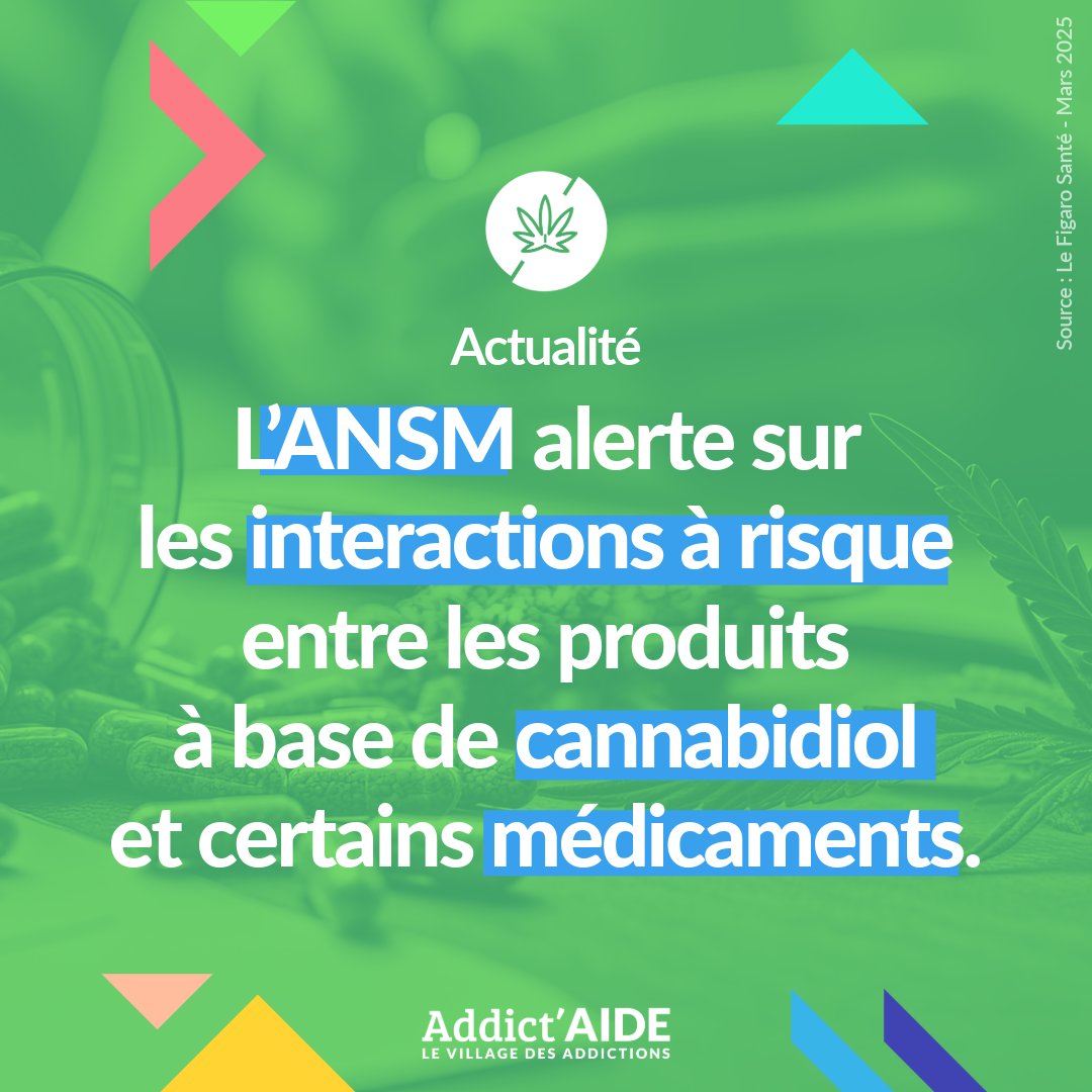 Addict_Aide's tweet photo. 🌿 Le #CBD n’est pas sans effet secondaire ! Sa consommation pourrait altérer l’efficacité et renforcer les effets indésirables de certains #médicaments.

⚠️ En cas de doute, parlez-en à un professionnel de santé avant toute utilisation.

En savoir + 👉 https://t.co/3bS2bUe7cE https://t.co/LMGMvvCyKA