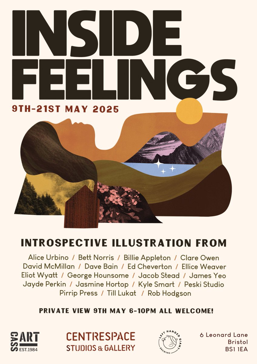 INSIDE FEELINGS Exhibition opens next Friday <a href="/CentrespaceBS1/">Centrespace Gallery</a> Featuring familiar names, including UWE illustration alumni &amp; other talented local illustrators. This year, it's on for 2 weeks, giving you plenty of time to explore some introspective art. <a href="/UWEBristol/">UWE Bristol</a> <a href="/UWELibrary/">UWE Bristol Library</a>