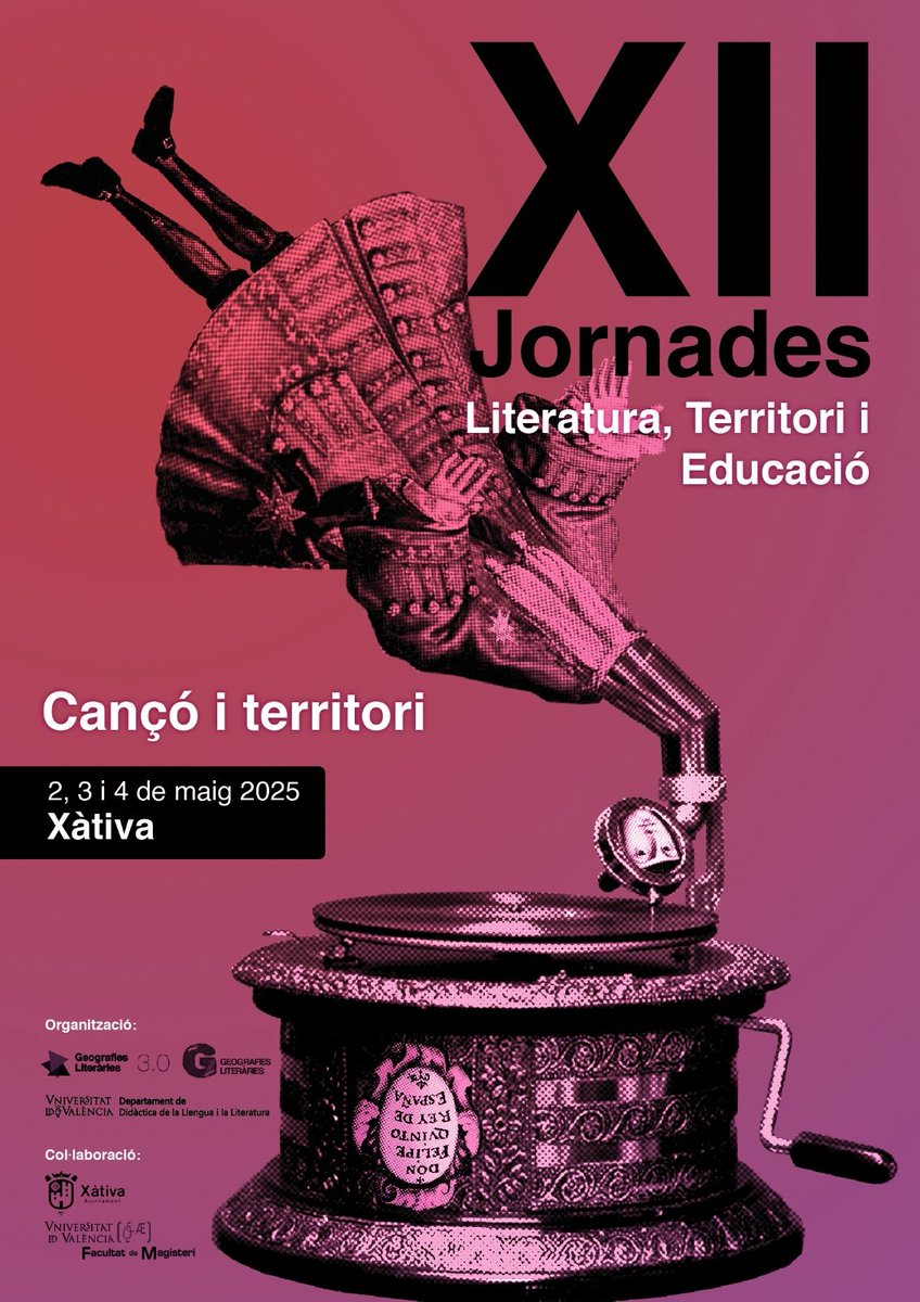 Jordi Oviedo Seguer (@jordioviedo80) on Twitter photo Hui comencem a Xàtiva les Jornades <a href="/XarxaGeoLit/">GeografiesLiteràries</a> sobre literatura, territori i educació, amb la cançó com a centre.
A banda de les xarrades i comunicacions, hi haurà música, amb Manu Cháfer i <a href="/palmerisme_/">PALMER</a>, accés obert!
<a href="/Xativa/">Ajuntament de Xàtiva</a>
<a href="/rogerxativa/">Roger Cerdà i Boluda</a>
<a href="/XativaUnida/">Xàtiva Unida</a>
uv.es/geografies-lit… Hui comencem a Xàtiva les Jornades <a href="/XarxaGeoLit/">GeografiesLiteràries</a> sobre literatura, territori i educació, amb la cançó com a centre.
A banda de les xarrades i comunicacions, hi haurà música, amb Manu Cháfer i <a href="/palmerisme_/">PALMER</a>, accés obert!
<a href="/Xativa/">Ajuntament de Xàtiva</a>
<a href="/rogerxativa/">Roger Cerdà i Boluda</a>
<a href="/XativaUnida/">Xàtiva Unida</a>
uv.es/geografies-lit…