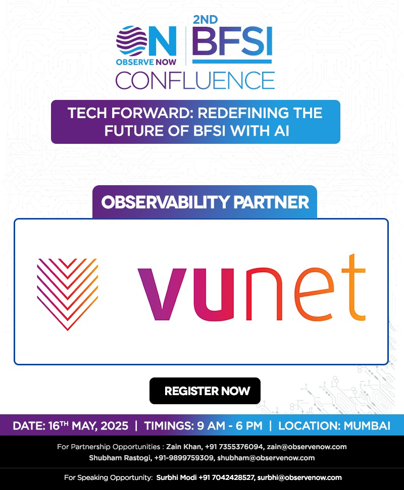 ObserveNow (@observenowmedia) on Twitter photo We’re thrilled to announce <a href="/vunetsystems/">VuNet Systems</a> as our 𝐎𝐛𝐬𝐞𝐫𝐯𝐚𝐛𝐢𝐥𝐢𝐭𝐲 𝐏𝐚𝐫𝐭𝐧𝐞𝐫 for the ObserveNow's 2nd Edition of BFSI Confluence.
📍 Location: Mumbai
📅 Date: 16th May 2025
🕘 Timings: 9:00 AM - 6:00 PM
lnkd.in/gvrSJDqA
#ObserveNow We’re thrilled to announce <a href="/vunetsystems/">VuNet Systems</a> as our 𝐎𝐛𝐬𝐞𝐫𝐯𝐚𝐛𝐢𝐥𝐢𝐭𝐲 𝐏𝐚𝐫𝐭𝐧𝐞𝐫 for the ObserveNow's 2nd Edition of BFSI Confluence.
📍 Location: Mumbai
📅 Date: 16th May 2025
🕘 Timings: 9:00 AM - 6:00 PM
lnkd.in/gvrSJDqA
#ObserveNow