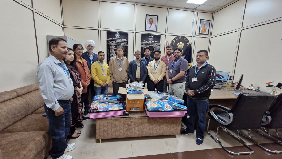 Customs Amritsar had seized 22.312 Kgs of Ganja valued at Rs 22.312 Cr on 28.04.2025 from 3 pax who had arrived at SGRDJI Airport   from Bangkok &amp; Combodia via flight no AK-94 &amp; MH-188. This mark fight against drugs
<a href="/cbic_india/">CBIC</a>
<a href="/DelhiPreventive/">Customs (Preventive) Delhi</a>
#DrugBust #AmritsarAirport #Customs