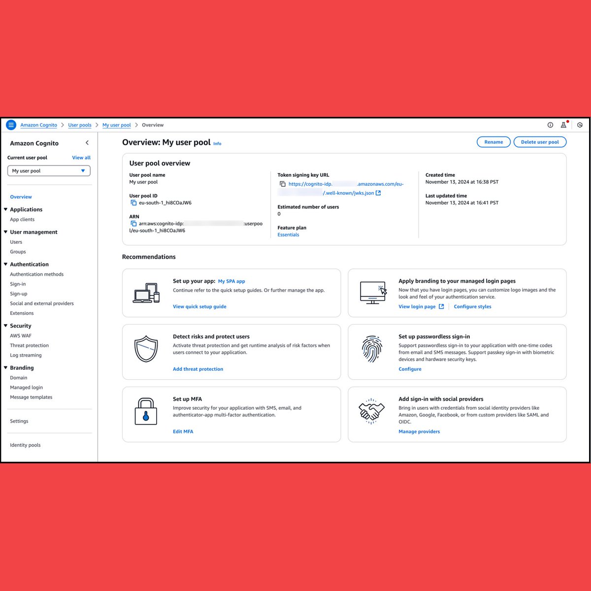 Improve authentication workﬂow for your custom applications with some of the newest Amazon Cognito features. go.aws/3RoecTv  👈