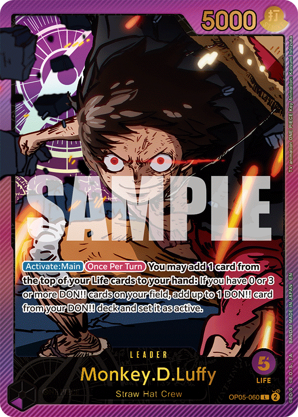 RAGtimeTCG's tweet photo. @mintyvr @H1kar121 After finding out golden leaders are only 1 per case it would be so sick to pull this as purple luffy is my favorite leader by far! https://t.co/FGa87zgBPJ