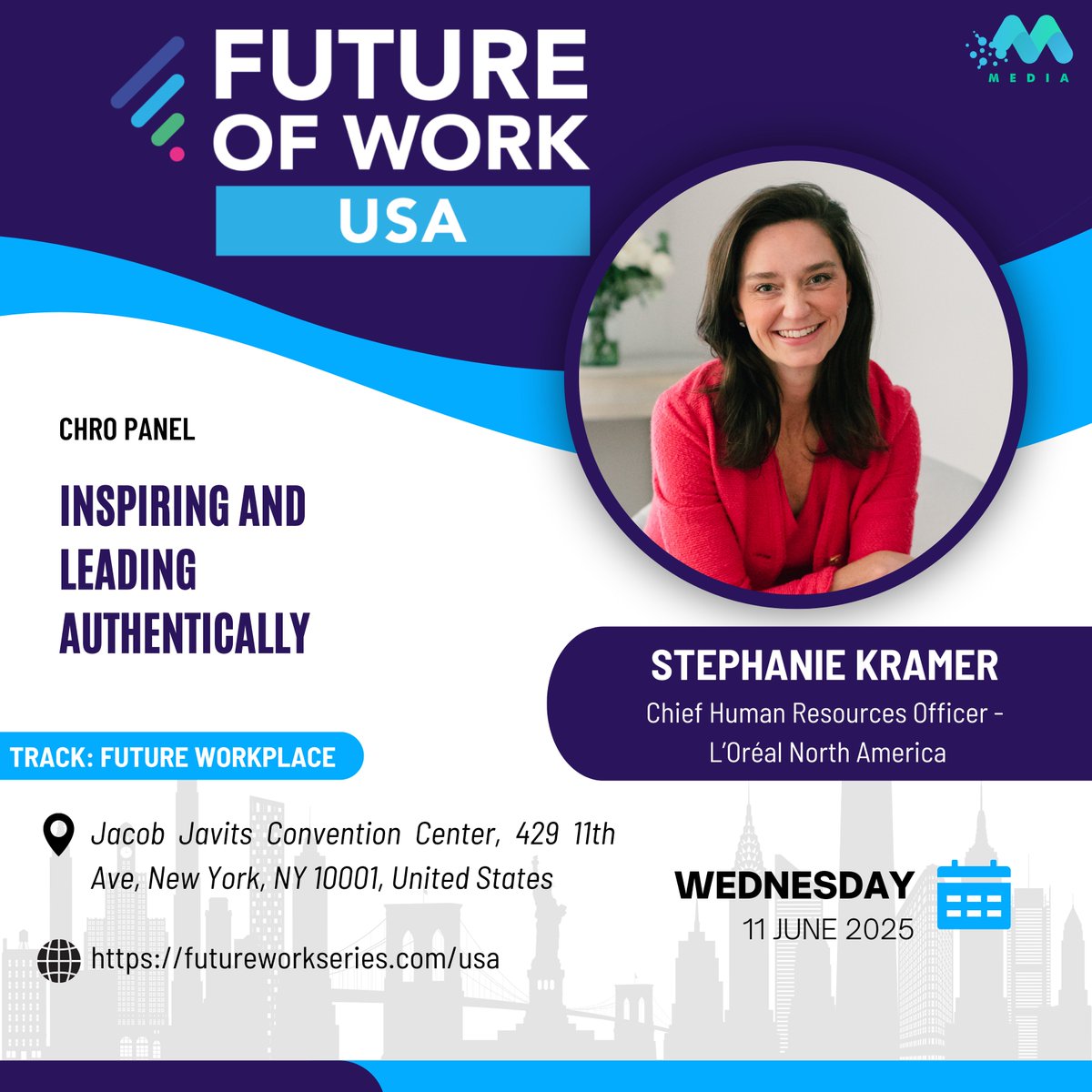 fowseries's tweet photo. We are excited to have Stephanie Kramer, Chief Human Resources Officer at L’Oréal North America joining us at Future of Work USA 2025.

🎤 Future Workplace
📅 June 11-12, 2025
📍 Jacob Javits Convention Center

https://t.co/nXl55Ro4fC https://t.co/LPzAZuoAOx