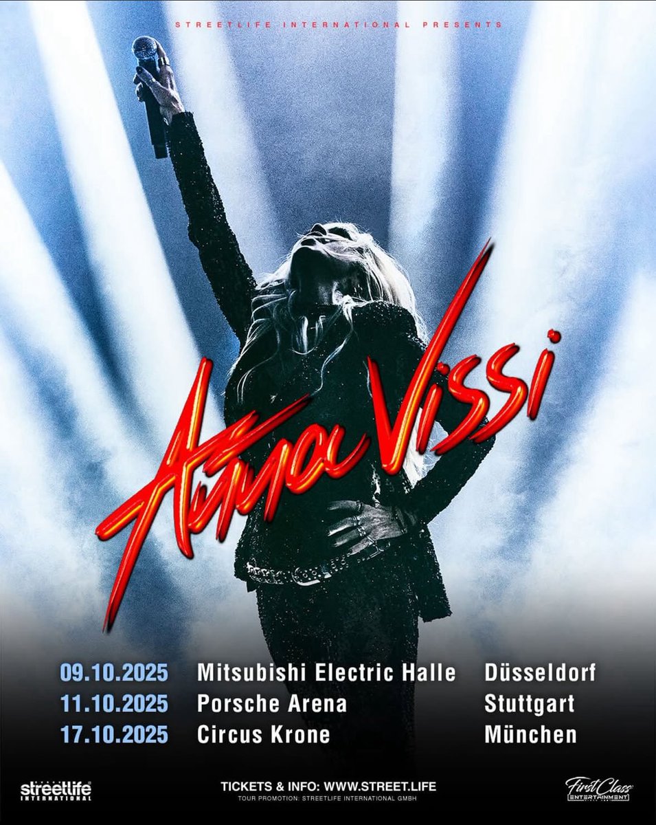 fannaticslive's tweet photo. IT’S HAPPENING: @AnnaVissiLive IS COMING TO GERMANY THIS OCTOBER🔥
Three exclusive shows – and you can be there!

Sign up now for the exclusive fan pre-sale and get access to the best seats before anyone else!
📩 Your personal pre-sale link drops tomorrow at 11AM (CET) https://t.co/j4qnBF6pTj