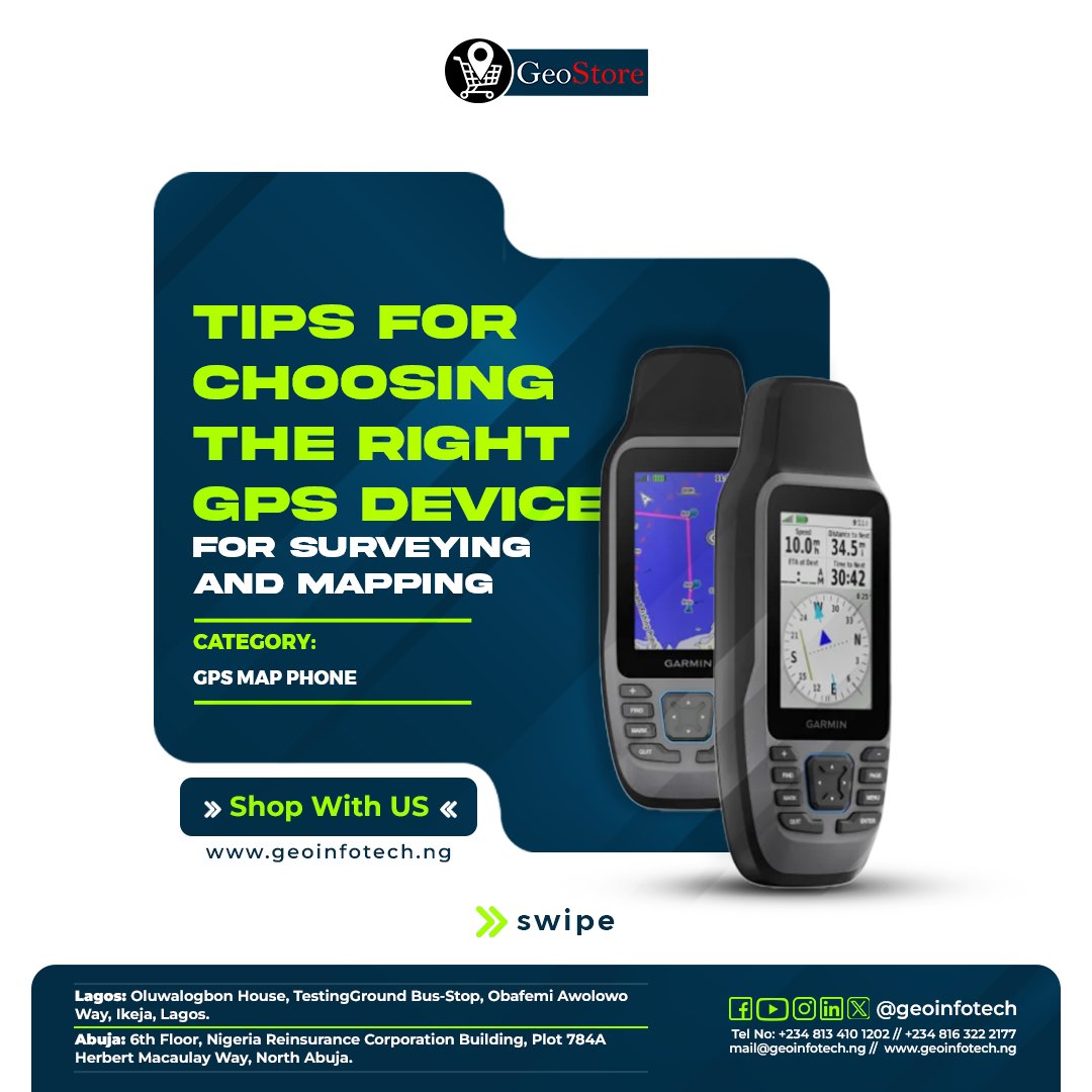 geoinfotechstor's tweet image. Looking for the perfect GPS for surveying & mapping? 🛰️
Get expert tips + top picks today!
🛒 Shop now: geoinfostore.com
#GPSDevice #Surveying #MappingTools #GeoStore #Geoinfotech