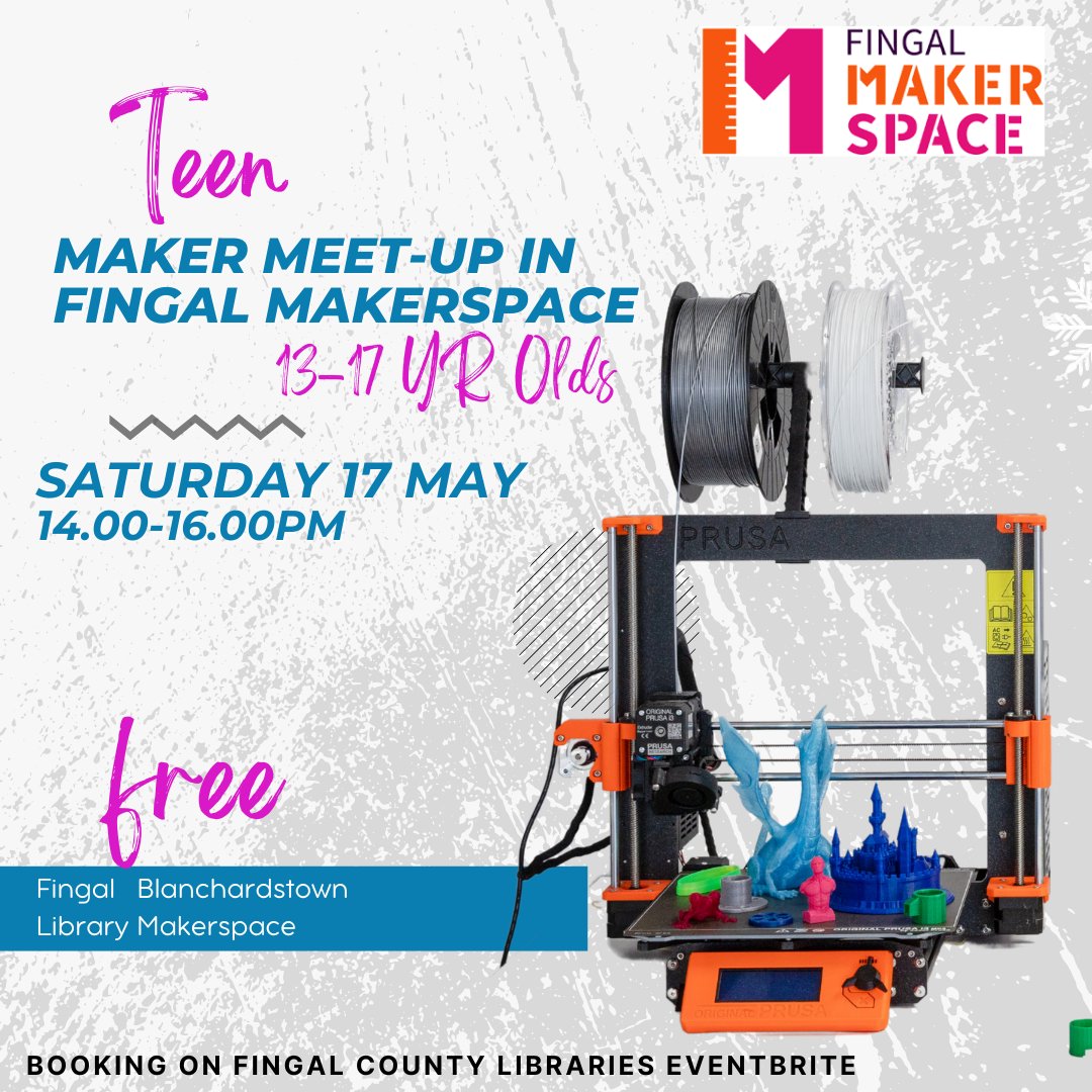 Fingal County Libraries (@fingallibraries) on Twitter photo This meet-up is perfect for young enthusiasts aged 13-17 who are eager to dive into the Maker Space world. Join us in Blanchardstown Library's Makerspace!
#makerspace <a href="/libraryireland/">Library Association</a> @fingalcoco This meet-up is perfect for young enthusiasts aged 13-17 who are eager to dive into the Maker Space world. Join us in Blanchardstown Library's Makerspace!
#makerspace <a href="/libraryireland/">Library Association</a> @fingalcoco