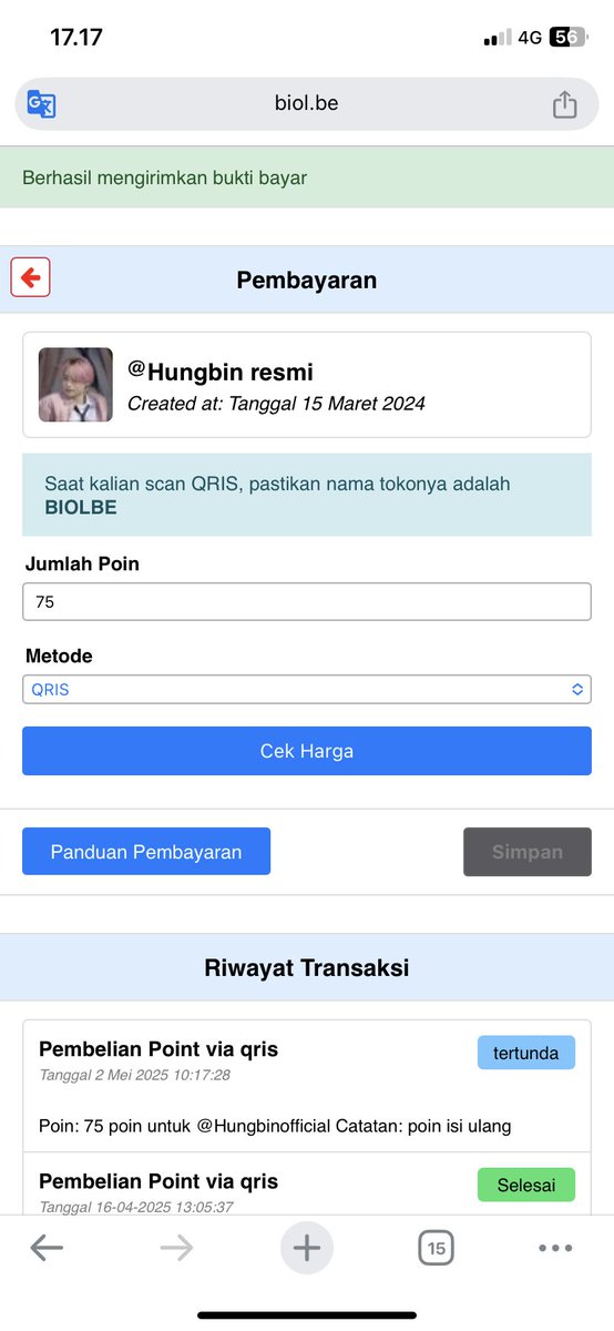 Hungbinofficial's tweet photo. @biolbe top up cepetan di konfrim min https://t.co/rDYuaXLEau