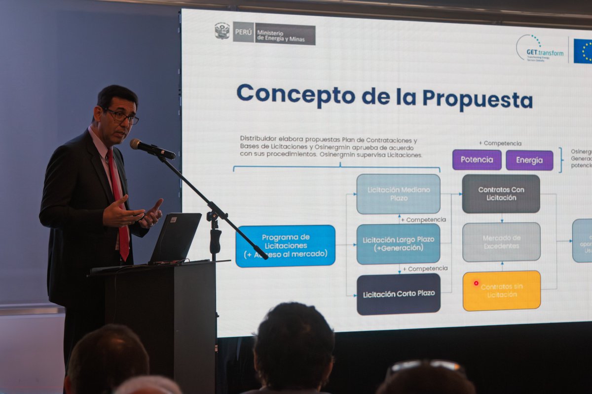 GET_transform's tweet image. 🇵🇪 Peru advances electricity market reform with an update to its Energy Efficiency Law!
@MinemPeru partnered with @GET_transform to prepare the regulatory update and collect valuable feedback from 300 stakeholders in a hybrid workshop.
Learn more: get-transform.eu/peru-advances-…