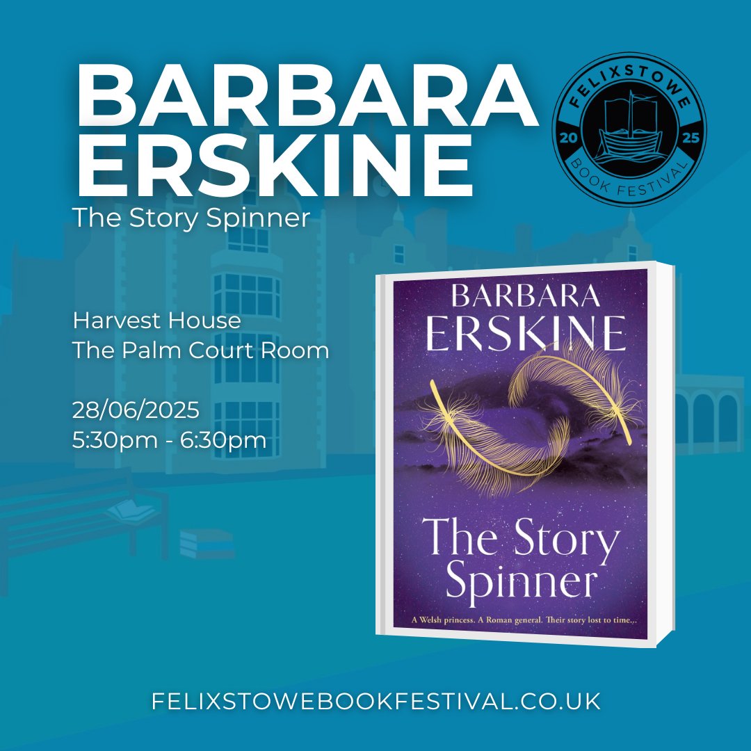 FelixstoweBookFest (@felixstowebook) on Twitter photo 📖 A lost love. A buried secret. A story waiting to be told…
Bestselling author <a href="/Barbaraerskine/">Barbara Erskine</a> returns to #FelixstoweBookFestival to discuss The Story Spinner—a gripping tale spanning Roman Wales to modern-day secrets.
🎟👉 felixstowebookfestival.co.uk/events/barbara…
#BookFestival 📖 A lost love. A buried secret. A story waiting to be told…
Bestselling author <a href="/Barbaraerskine/">Barbara Erskine</a> returns to #FelixstoweBookFestival to discuss The Story Spinner—a gripping tale spanning Roman Wales to modern-day secrets.
🎟👉 felixstowebookfestival.co.uk/events/barbara…
#BookFestival