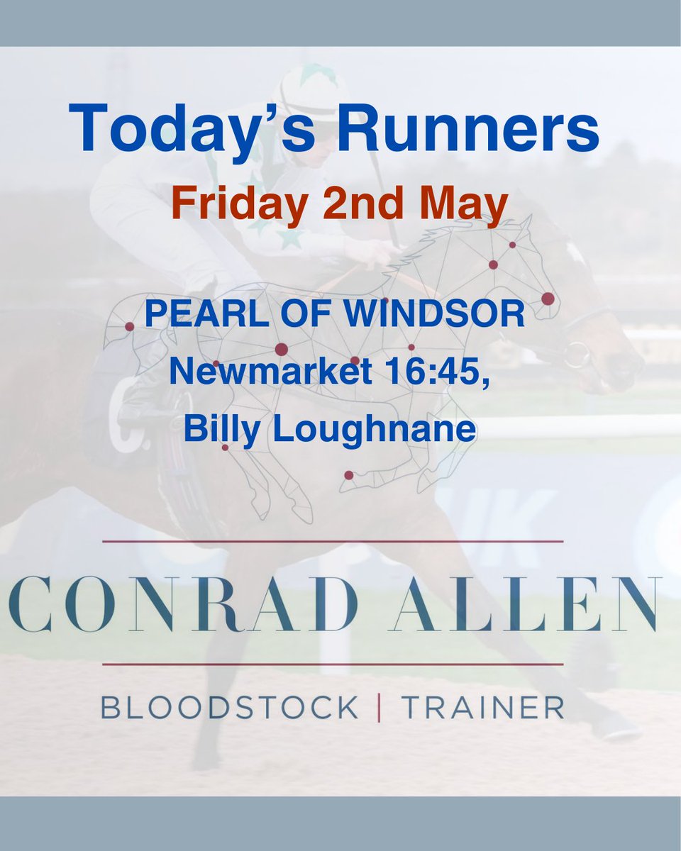 Today, we are running at Headquarters, <a href="/NewmarketRace/">Newmarket Racecourse</a> 
🐎
<a href="/shadowfax500/">Conrad Allen</a>