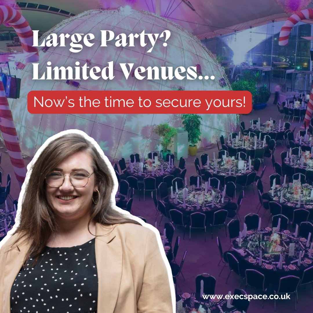 ExecSpace - Venue Finders (@execspace) on Twitter photo Planning a Christmas party for 300+ guests? Time to get cracking! Big venues in Edinburgh are already getting booked so give us a call to chat about securing your space early! 📩 enquiries@execspace.co.uk 📞 0845 459 9445 #EventProfs Planning a Christmas party for 300+ guests? Time to get cracking! Big venues in Edinburgh are already getting booked so give us a call to chat about securing your space early! 📩 enquiries@execspace.co.uk 📞 0845 459 9445 #EventProfs