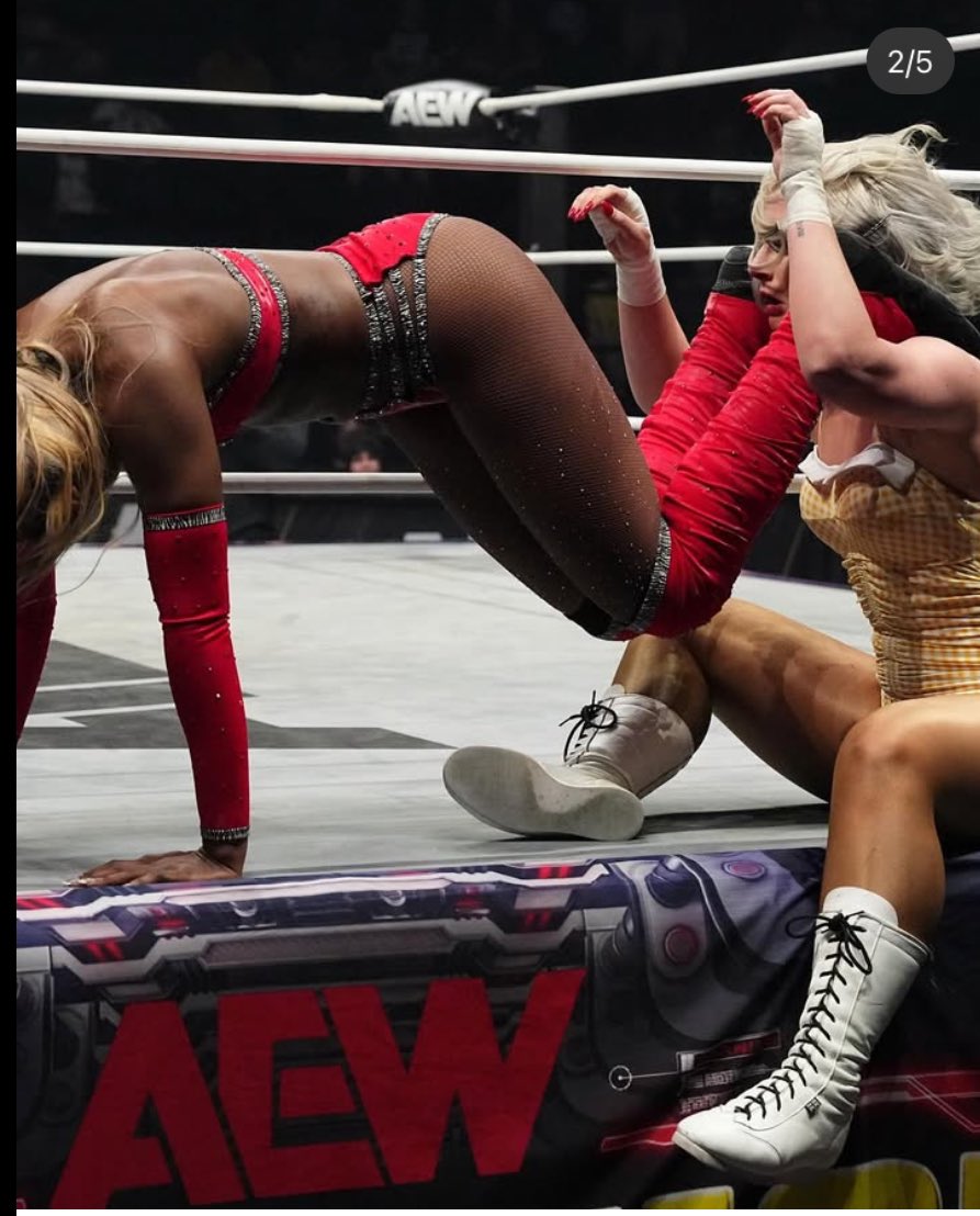 GoodVsBadGuys's tweet image. Queen Aminata begins a reign as #Engager of the Week: How did she earn the crown? Finger licks. Hair whips. Booty strikes. She turned her #AEWCollision screen time into full-body theater. For more details, check out the whole article: #AEWDynamiteDozen open.substack.com/pub/escapeande…