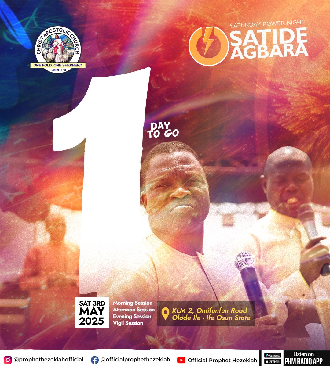 prophethezekiah's tweet photo. 📅 Countdown 1 Days—May 3rd, 2025 | Time: 11:00 PM
📖 Psalm 92:10 – “...I have been anointed with fresh oil.”
🛢️ You’re not stepping into May dry. Fresh oil will fall, and new fire will ignite your spirit!
Tomorrow is your night; come expectant, come ready.
#SatideAgbara #PowerNight2025