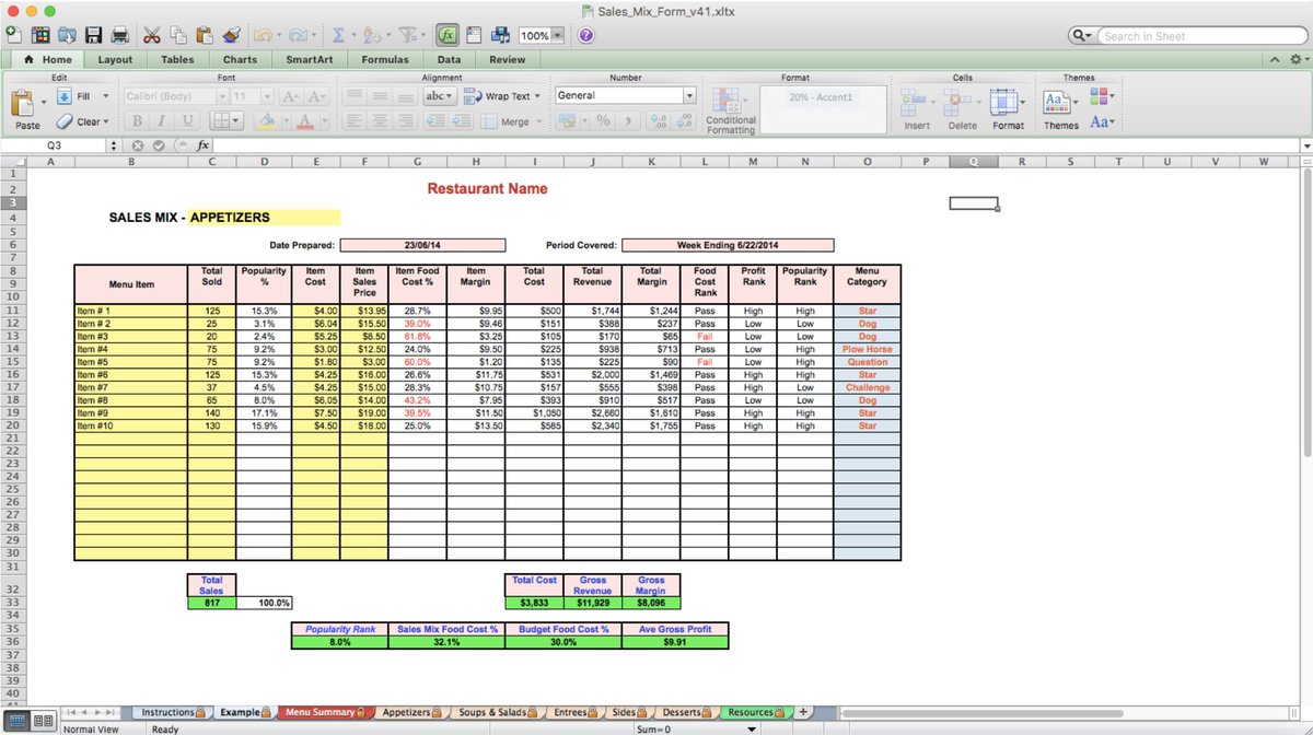 eloquenscom's tweet image. 🍽️ Boost your restaurant profits!
The Sales Mix & Menu Engineering Spreadsheet by Chef David Buchanan helps you analyze and optimize menu performance — $10.00!
👉 eloquens.com/tool/05Mieb/fi…
#MenuEngineering #RestaurantFinance #ProfitOptimization #HospitalityManagement #ExcelTools