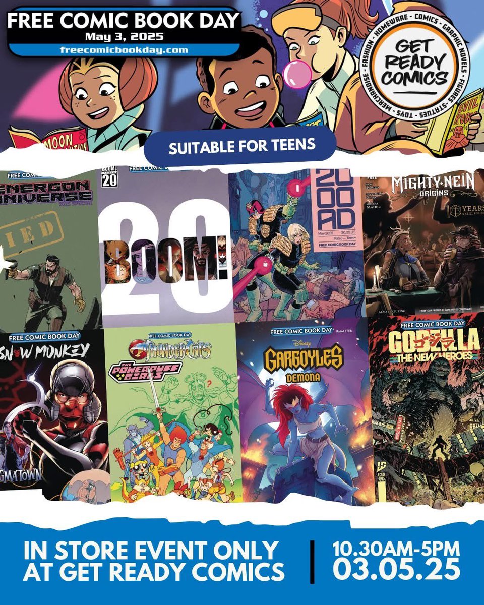 getreadycomics's tweet photo. This Saturday! From 10.30am to 5pm (and beyond if we still have free comics!)

Please remember, it’s the sweeps festival in Rochester this weekend!

Meet :
Wonder Woman &amp; Superman
The Hulk &amp; Ghost Spider

Pickup some cool &amp; @Freecomicbook books and have a great day! https://t.co/uz7GSHHLMA