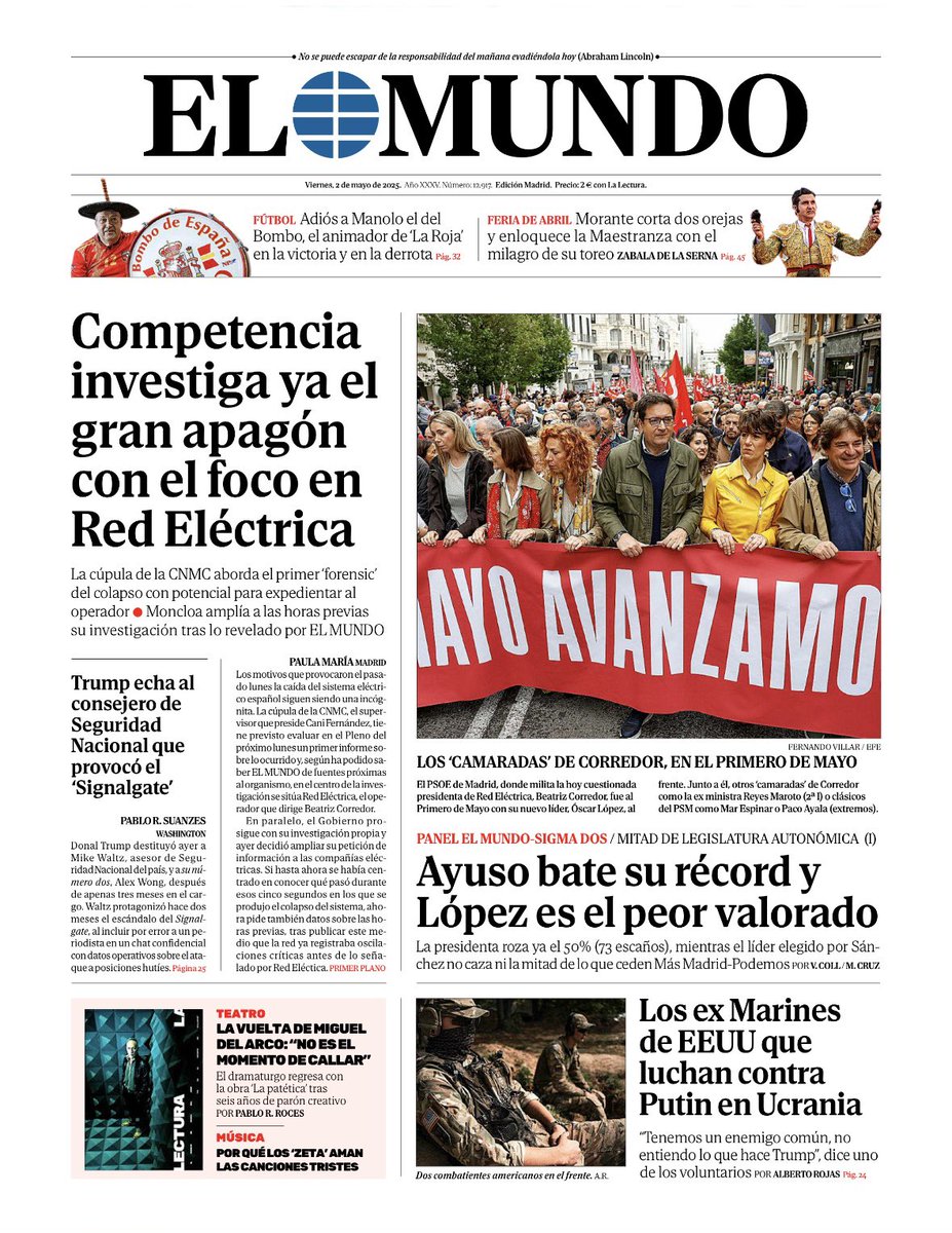 ☕  ¡Buenos días!
📰 La portada de El Mundo
