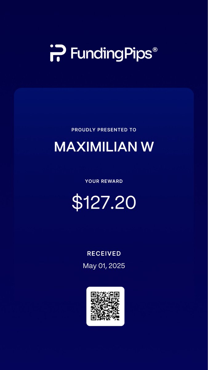 maxlbtc's tweet image. got a small payout from my 10k funded.

but it’s proof of concept!

Great service from @fundingpips it was approved in 24h.