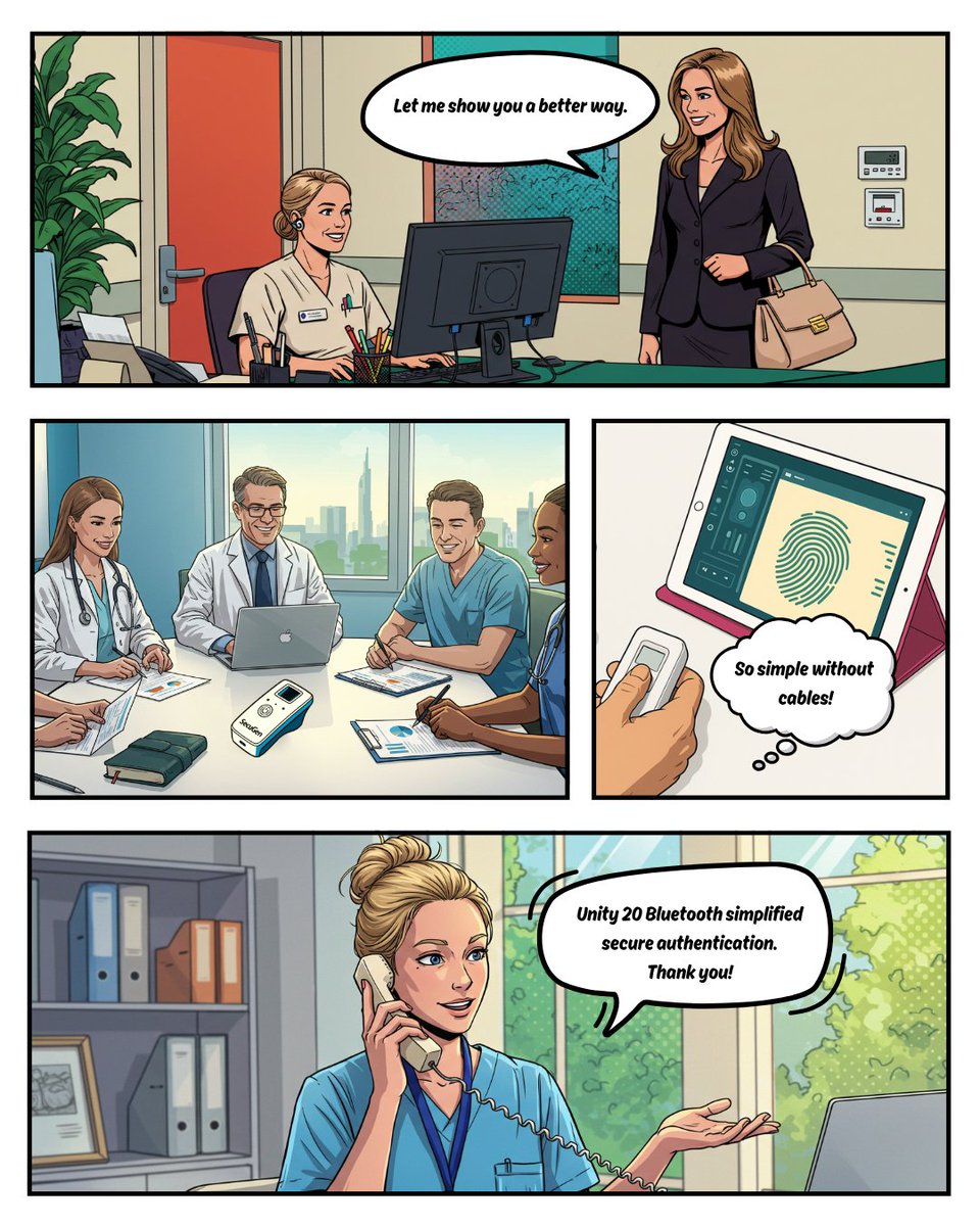 SecuGenCorp's tweet photo. Simplify #authentication.
No cables, no hassle—secure wireless access with SecuGen’s Unity 20 Bluetooth.🔒📲
Perfect for healthcare & enterprise use.
👉 Learn more: https://t.co/uKlRXz5tTZ
#biometrics #bluetoothsecurity #healthcaretech https://t.co/Fe2bLfTzOy