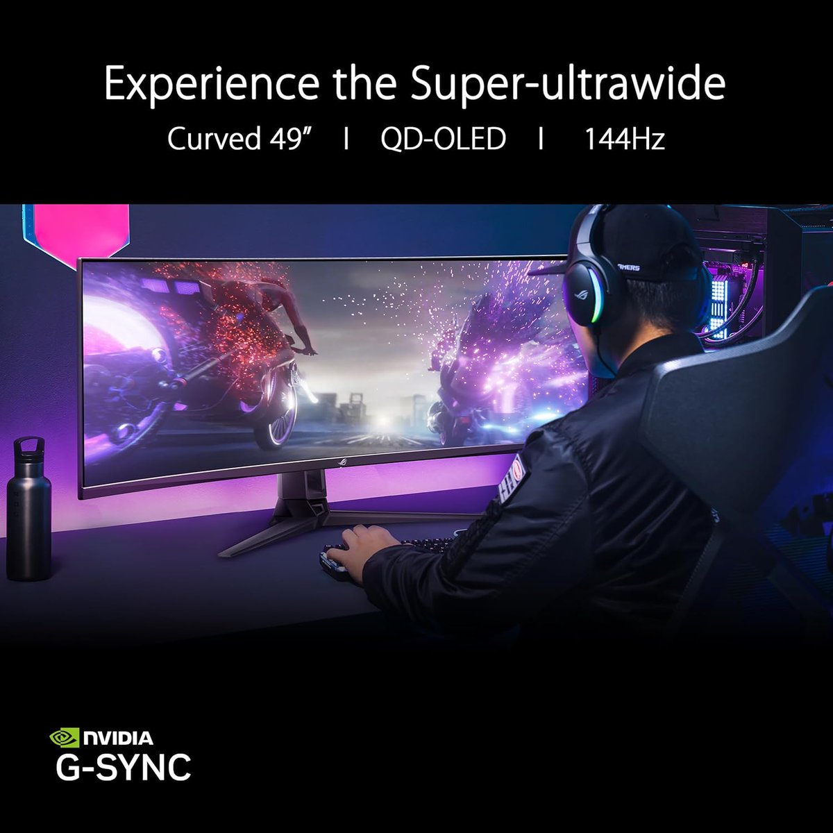 MdHasan73a's tweet image. ASUS ROG Swift PG49WCD 49” QD-OLED Curved Gaming Monitor – Dual QHD 32:9, 144Hz, 0.03ms, G-SYNC Compatible, USB-C 90W PD, Smart KVM
Product link: amzn.to/3GzVyG6 (Amazon)
#ASUSROGSwift, #PG49WCD, #QD_OLED, #CurvedGamingMonitor, #DualQHD, #GamingMonitor2024, #144HzMonitor,