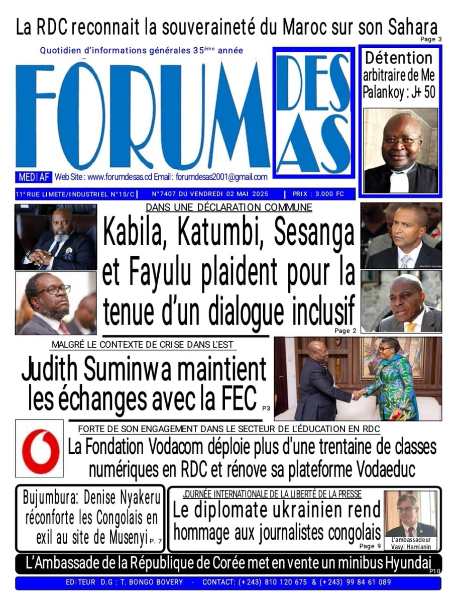 À la Une de ce vendredi 2 mai 2025 avec <a href="/ForumdesAS1/">Forum des AS</a>