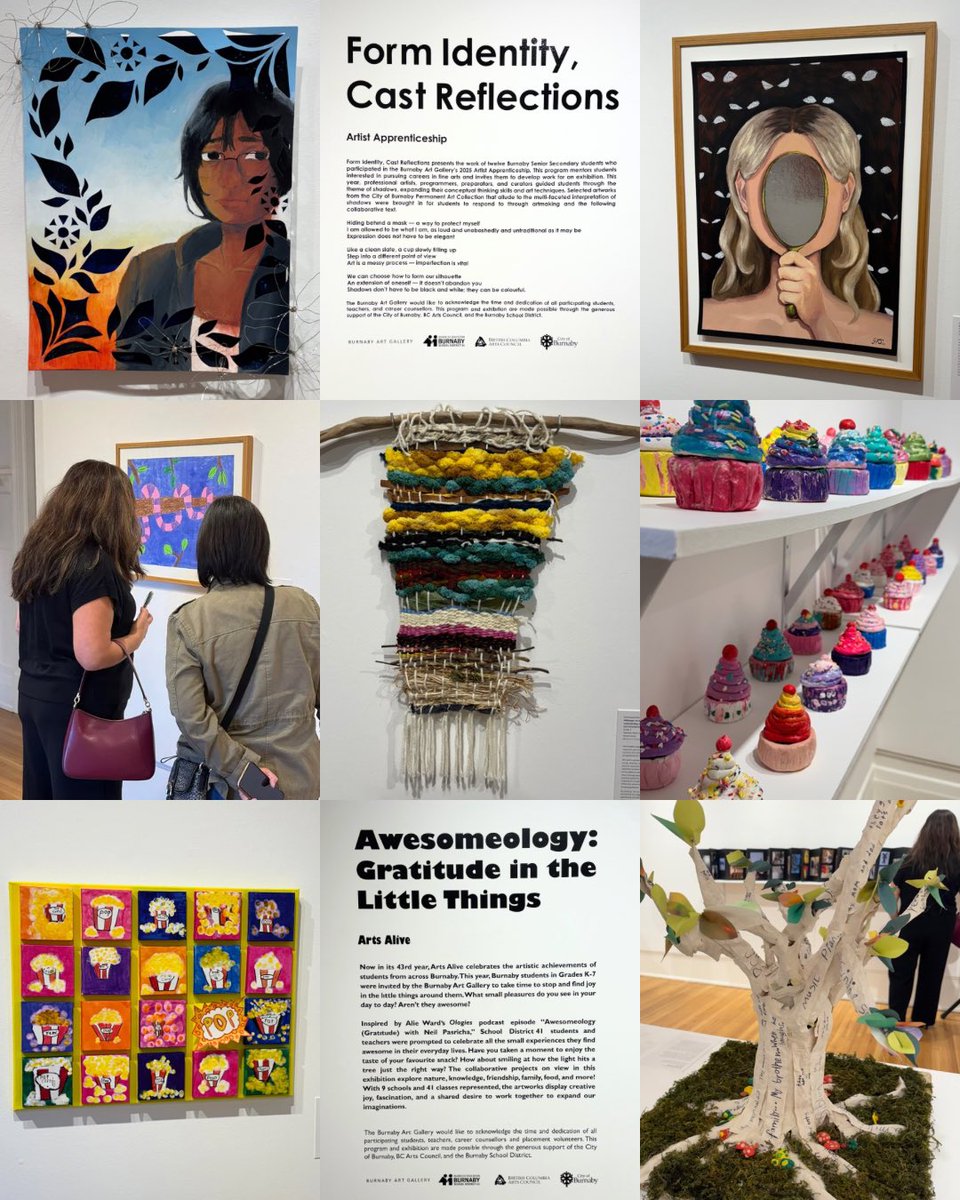 Just attended the Arts Alive opening at @bbyartgallery—such an inspiring celebration of youth creativity!

Elementary students explored gratitude in the little things in “Awesomeology,” while Gr. 11–12 artists reflected on shadows + transformation. On now ‘til June 1! #ArtsAlive