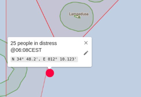alarm_phone's tweet photo. 🆘! ~25 people in distress south of #Lampedusa!

Alarmphone alerted authorities about a group on a small rubber boat, the boat is losing air. People are panicking and in need of immediate help, but still there is no rescue in sight. Authorities need to act and order rescue! https://t.co/DadF1xjWu6