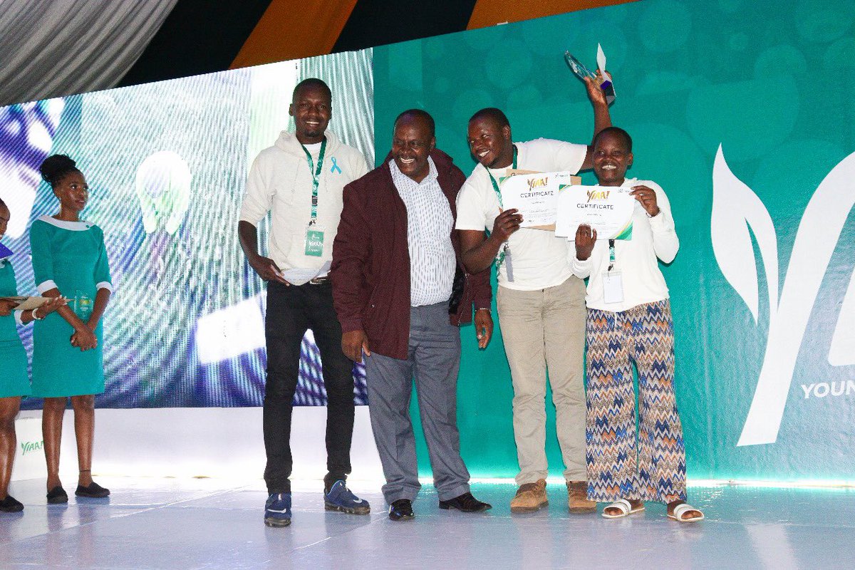 🎊 Congratulations to our Young People in Agriculture Awards, Crop Farming Category Winners! 🎊

Winner: Vincent Kirui from Western
1st Runner-up: Harris Masalila from Western
2nd Runner-up: Celestine Otiu from Nyanza

🇰🇪 Kenya’s youth are brimming with potential, and with YIAA!