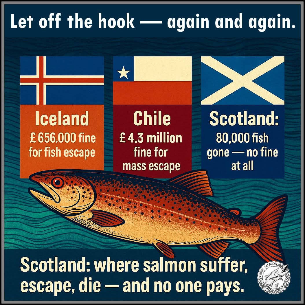 Foreign owned salmon farming companies get a free pass in Scotland to trash the marine environment.