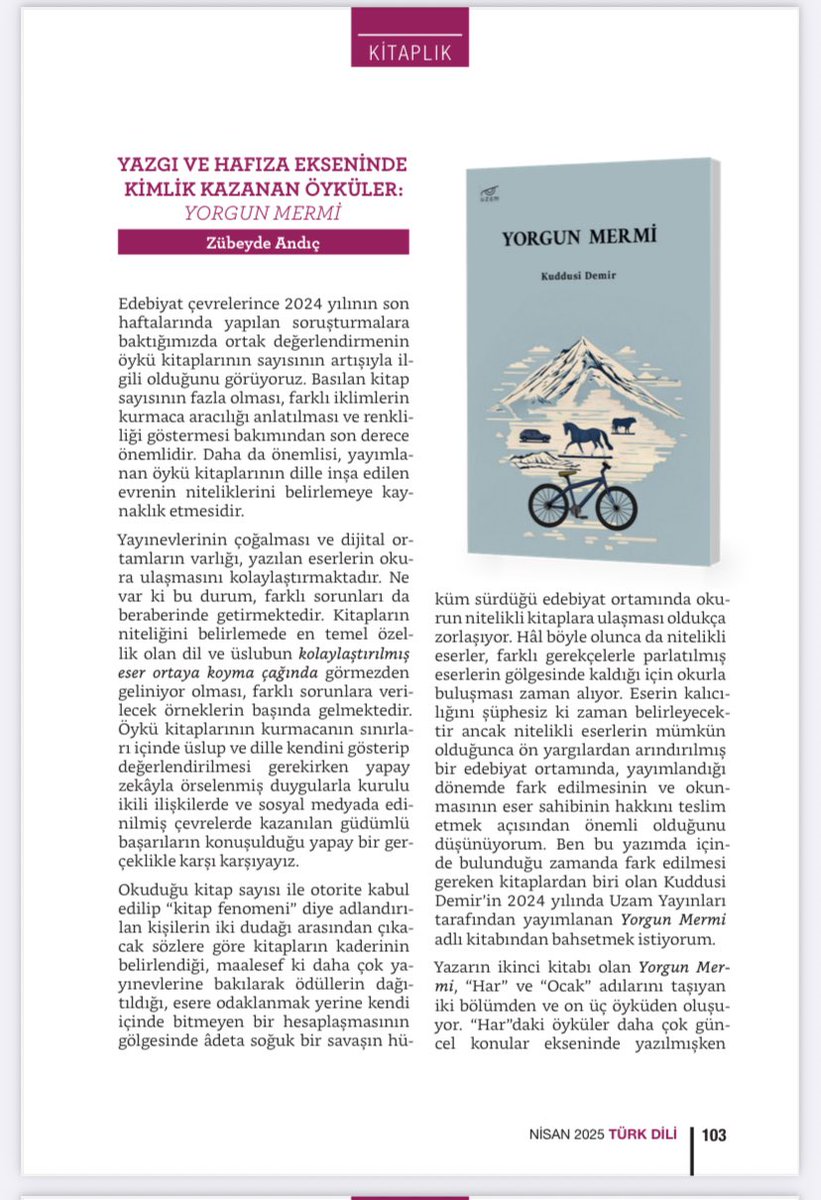 🍂🍂
Yazgı ve Hafıza Ekseninde Kimlik Kazanan Öyküler: Yorgun Mermi
tdk.gov.tr/wp-content/upl…