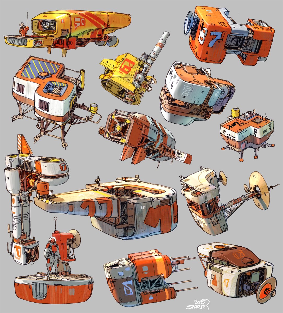 bits of spaceships and machinery. 2025
