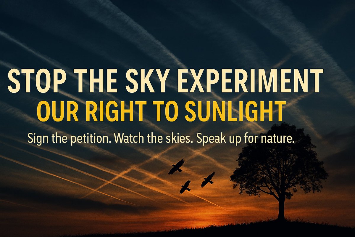 NaturalMindUK's tweet photo. “As someone who cares deeply about the natural world, I’ve been documenting unusual activity in our skies. This short video and petition may help others begin to look up, question, and care.”
#RightToSunlight #StopTheSkyExperiment #NatureConnection

https://t.co/KxGCWf4Bgo https://t.co/9X4TITnPaE