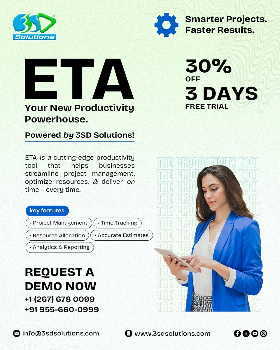 3sdSolutions's tweet photo. 🚨Struggling with Missed Deadlines &amp; Resource Chaos? 
Meet #ETA– The Ultimate Project Management Game-Changer by @3sdSolutions!
Say goodbye to delays, inefficiencies, and confusion. Say hello to clarity, control, and confident execution.
https://t.co/hM2i0SNKwW
#productivitytool https://t.co/tuaF5KfH4d