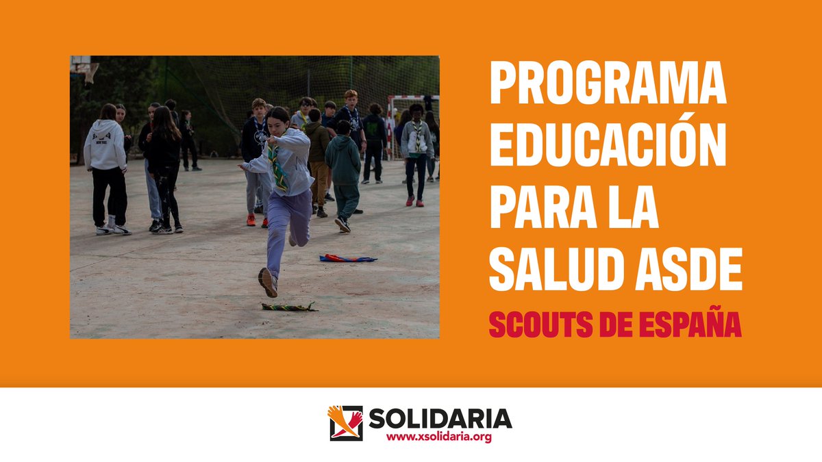 La salud de las y los jóvenes es importante y gracias a la <a href="/XSolidaria/">XSolidaria</a> más de 16.500 jóvenes han participado en el programa de educación para la salud de <a href="/scout_es/">Scouts de España (ASDE)</a> que promueve la salud mental, buenos hábitos y educación afectivo-sexual 🥰 Marca la #XSolidaria y #HazQuePase