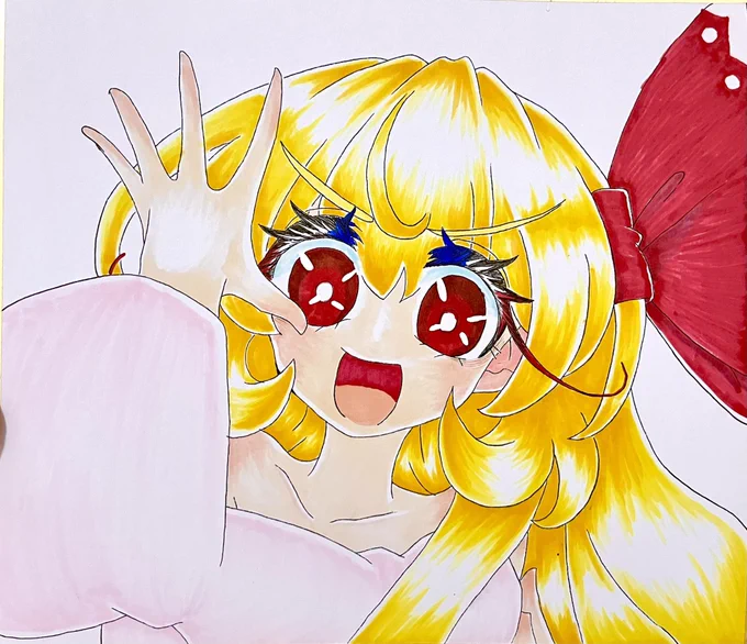 これはアルティミットシイングルーミアちゃんの色紙の描きかけ( ˙꒳​˙  )まずまずといった出来だなぁ 