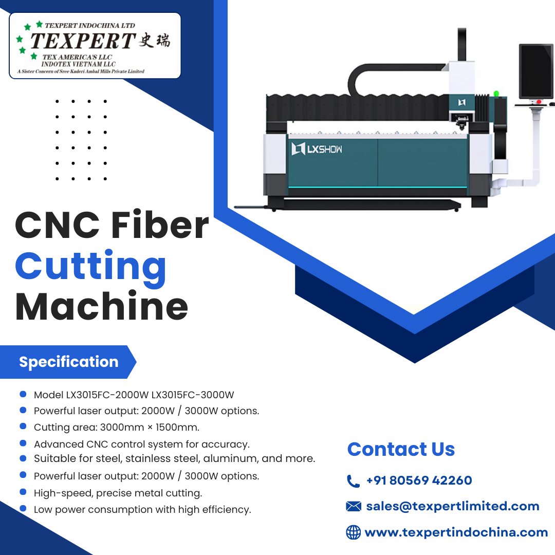 Texpert_Officia's tweet image. Our CNC Fiber Cutter delivers high-speed, high-precision results with maximum efficiency and is built for modern industry needs! visit us: texpertindochina.com/view.php?id=29…

#CNCFiberCutting #LaserCuttingMachine #CuttingMachine #TexpertMachinery #SmartManufacturing #FiberCuttingMachine
