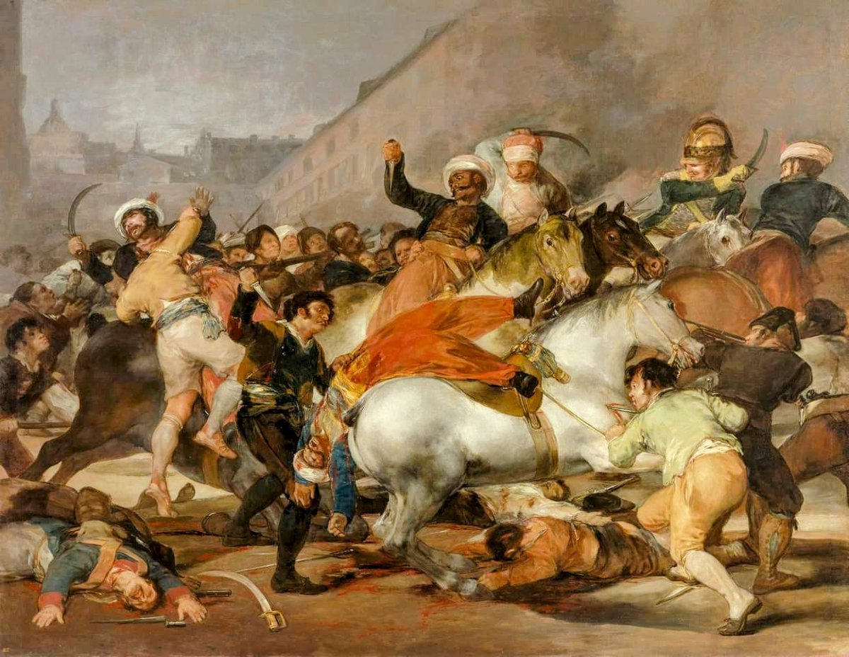 #OnThisDay 2 May 1808, Dos de Mayo.

A crowd gathered in Madrid concerned Napoleon would remove more members of the Spanish Royal family.

Marshal Murat sent in French troops, including Imperial Guard Grenadiers, Artillery &amp; Mameluke cavalry to put down the protest.