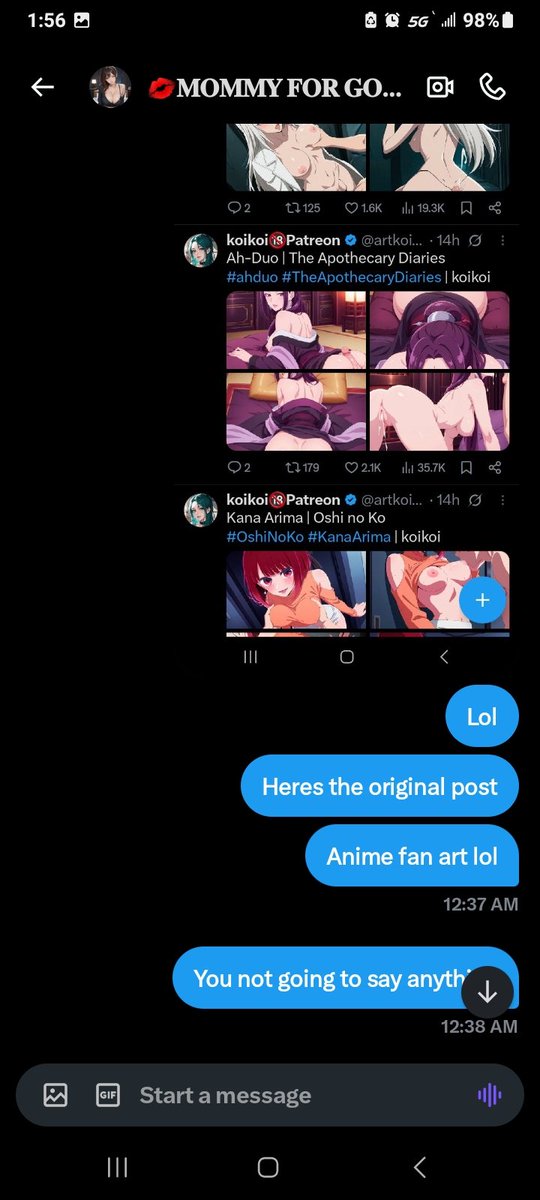 SissySin192593's tweet photo. @Mommy4Goon4r  this bots going around using people's NSFW art to get 50$ tributes its actually sad https://t.co/Ni02ske2yy